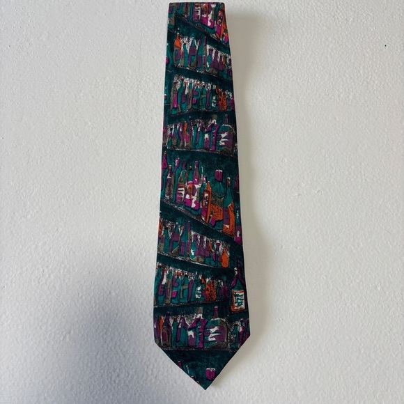Business People 100% Silk Neck Tie Multi Color Bottle - Picture 1 of 5